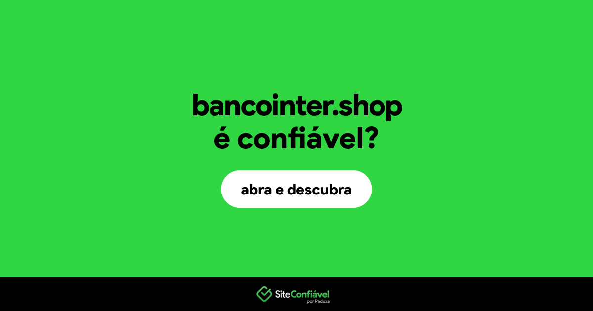 O site bancointer.shop é confiável?