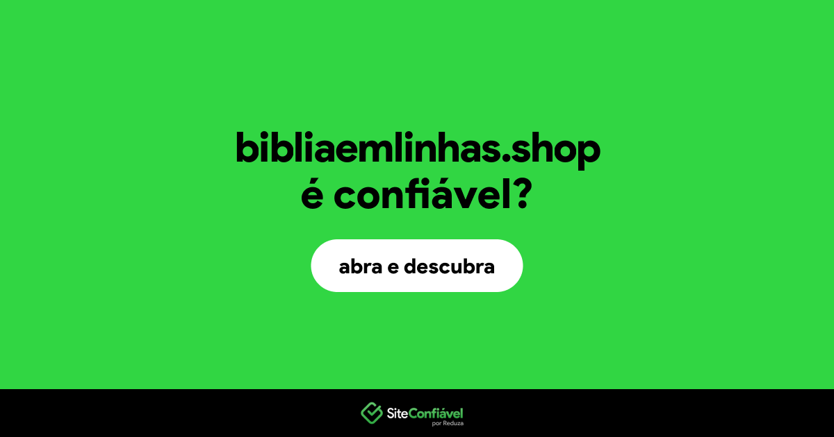 O site bibliaemlinhas.shop é confiável?