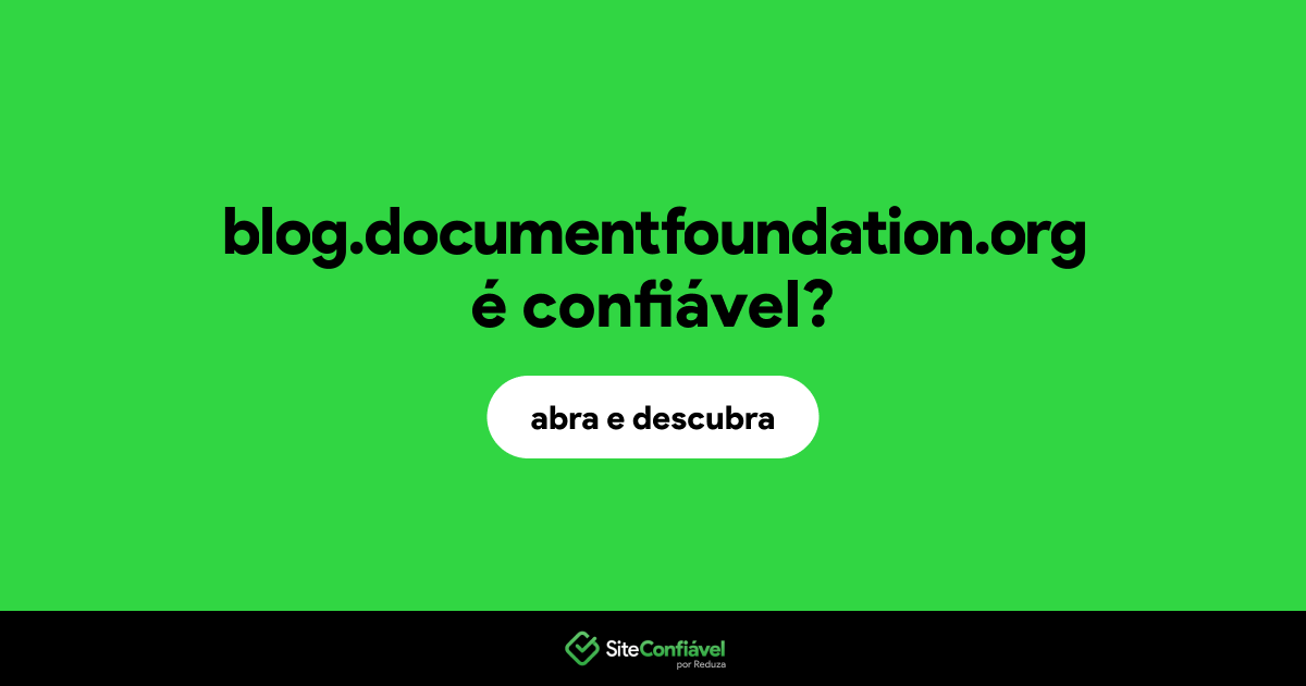 O site blog.documentfoundation.org é confiável?