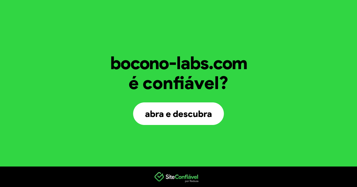 O site bocono-labs.com é confiável?