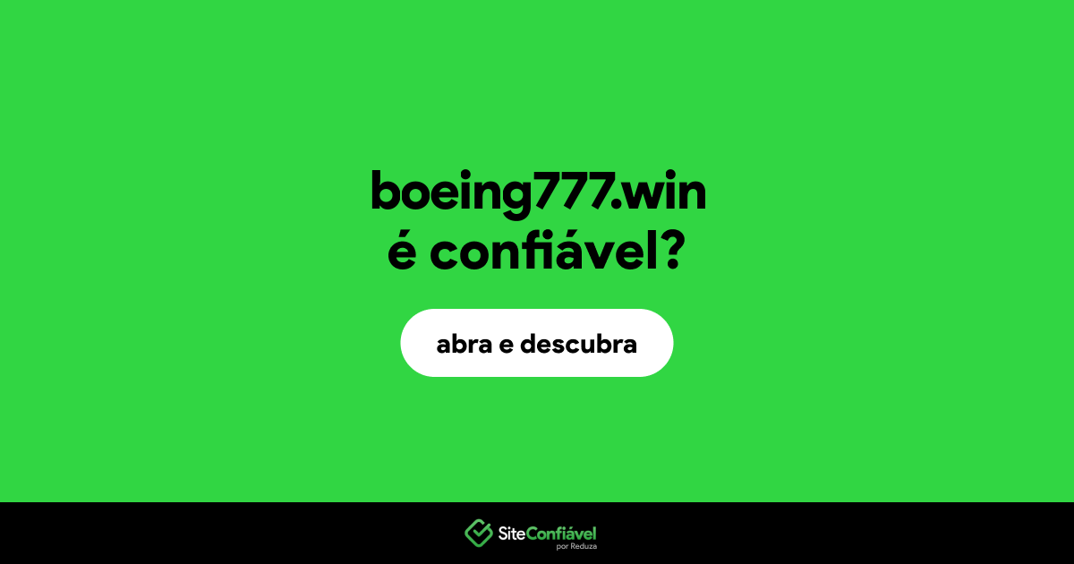 O site boeing777.win é confiável?
