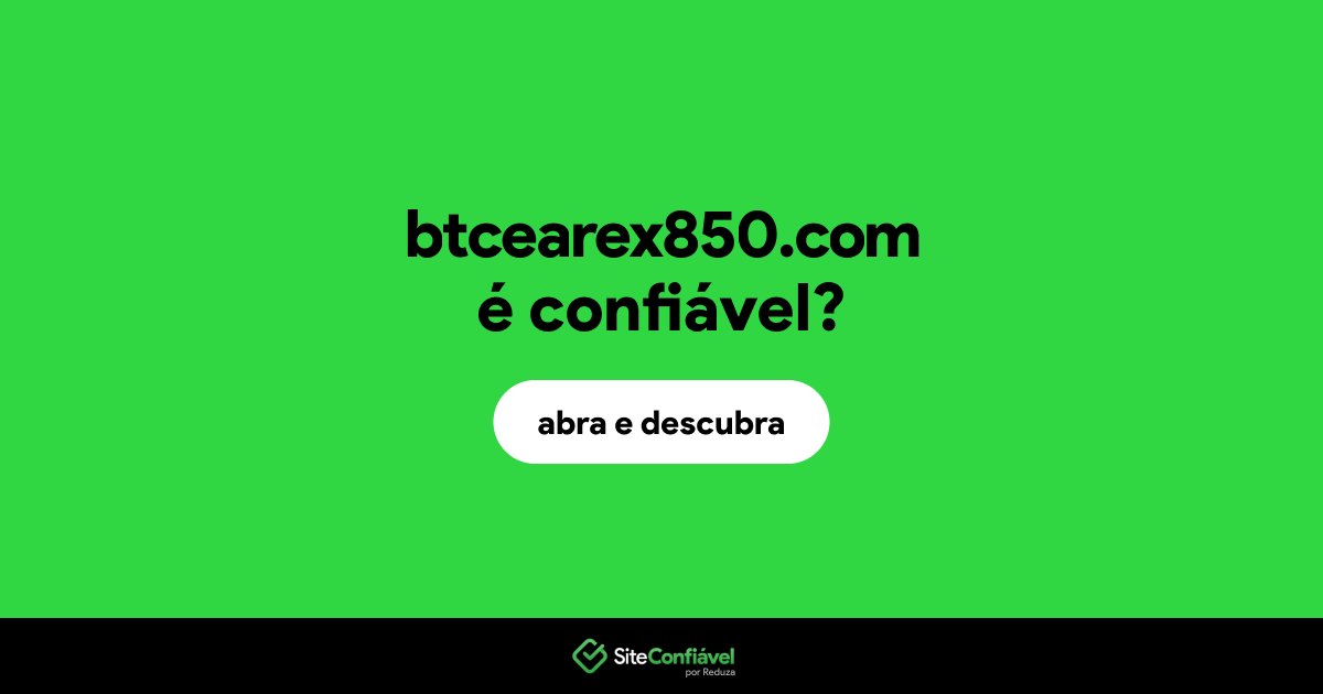 O site btcearex850.com é confiável?