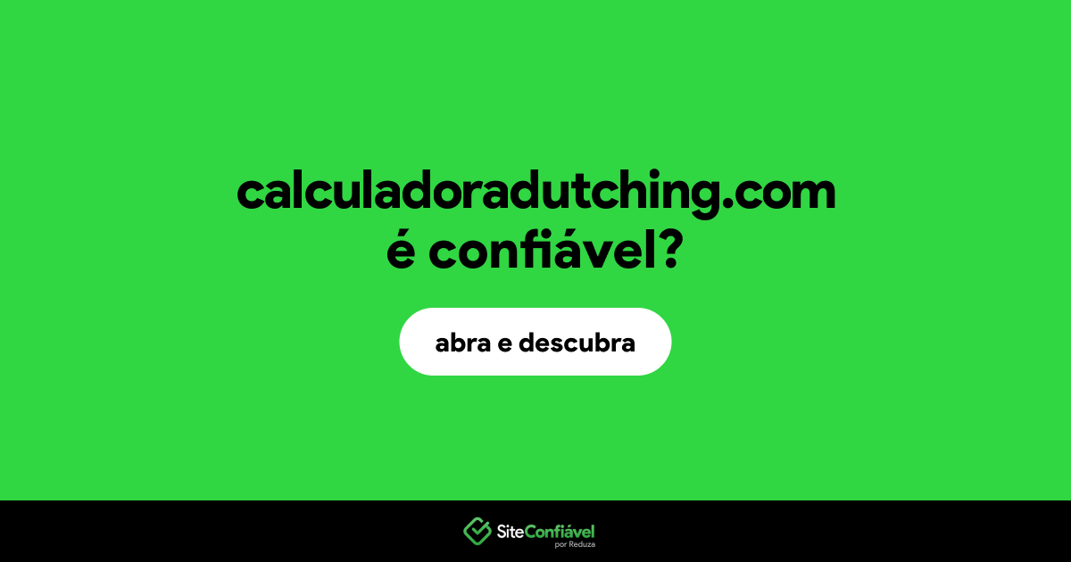 O site calculadoradutching.com é confiável?