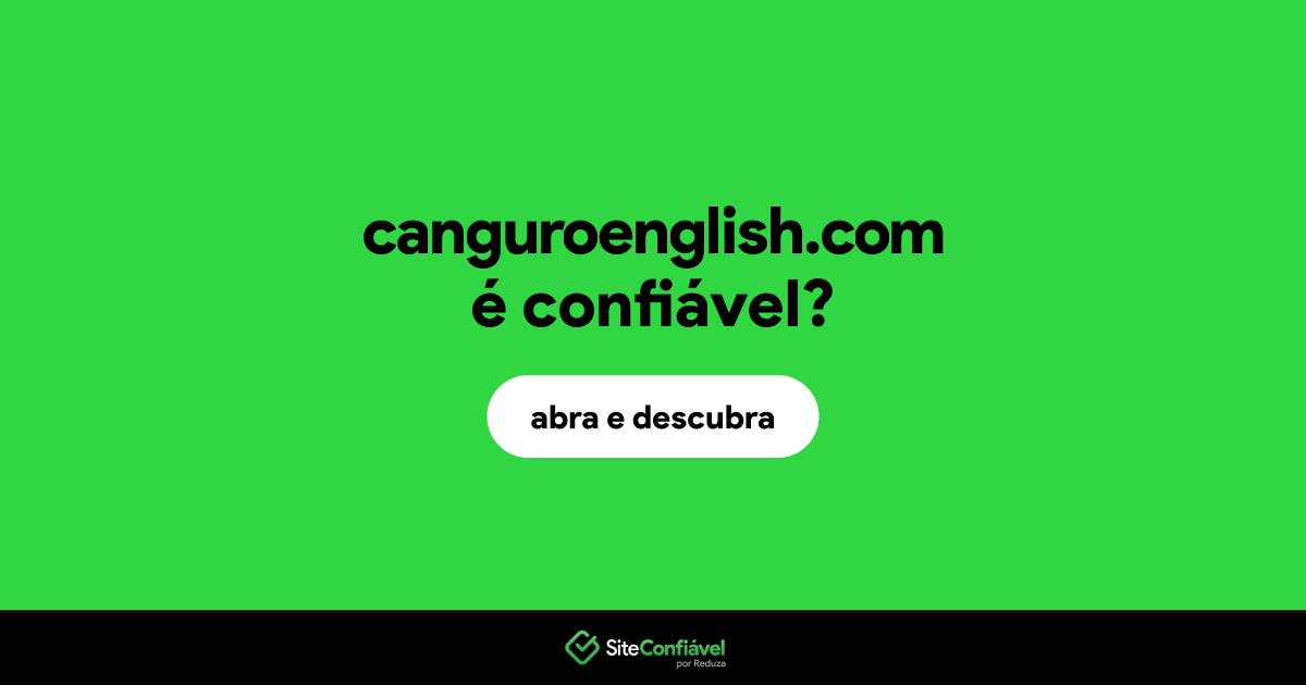 O site canguroenglish.com é confiável?