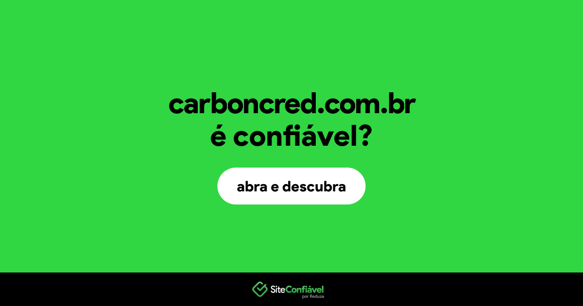 O site carboncred.com.br é confiável?