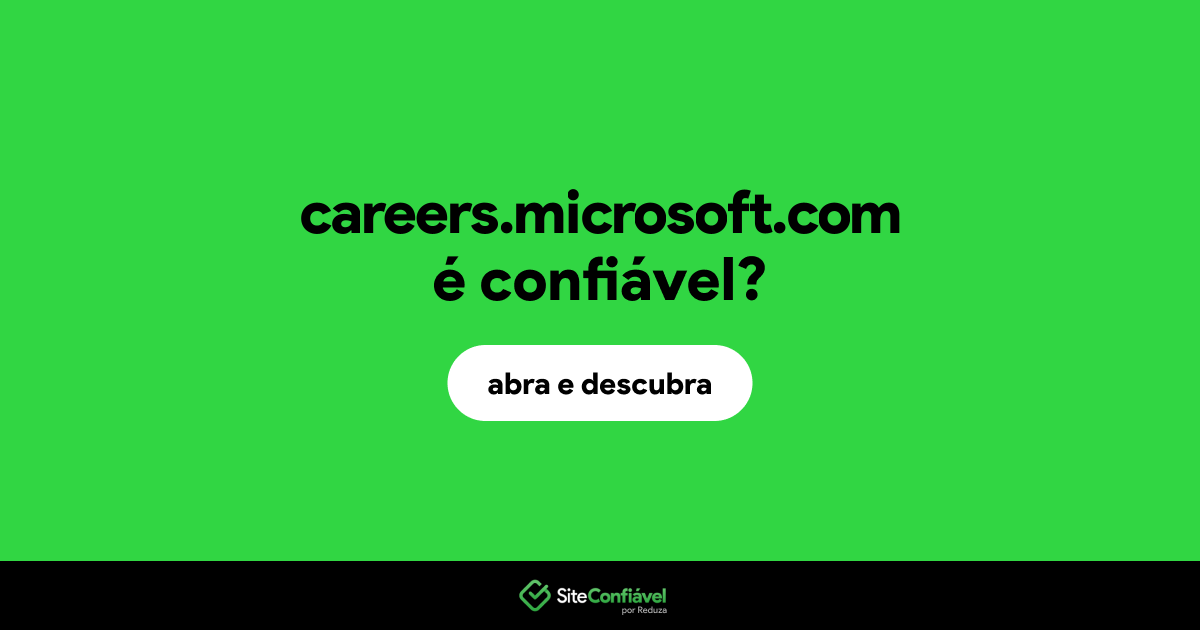 O site careers.microsoft.com é confiável?