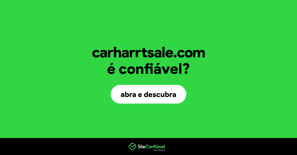 O site carharrtsale.com é confiável?