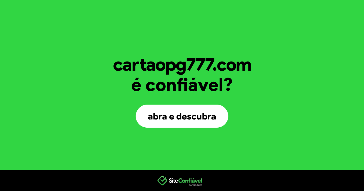 O site cartaopg777.com é confiável?