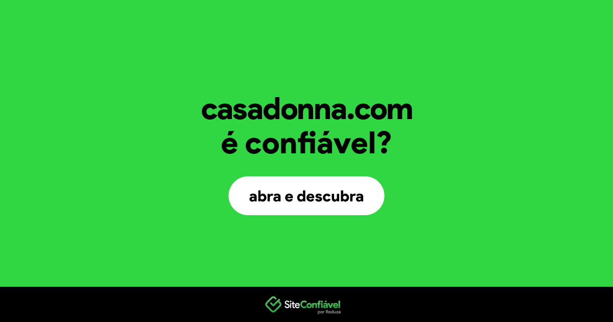 O site casadonna.com é confiável?