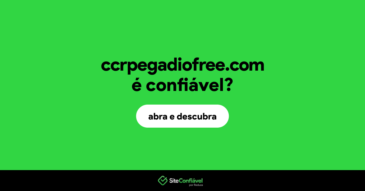 O site ccrpegadiofree.com é confiável?