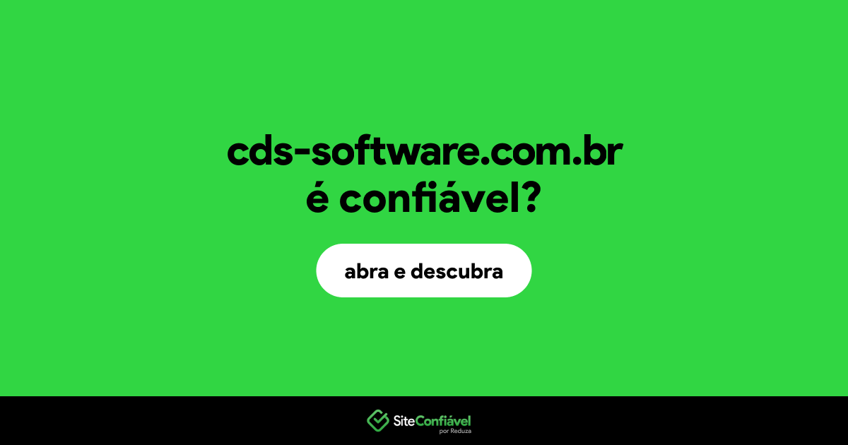 O site cds-software.com.br é confiável?