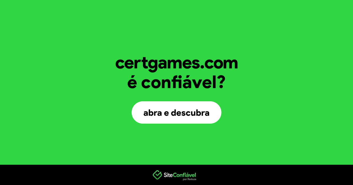 O site certgames.com é confiável?