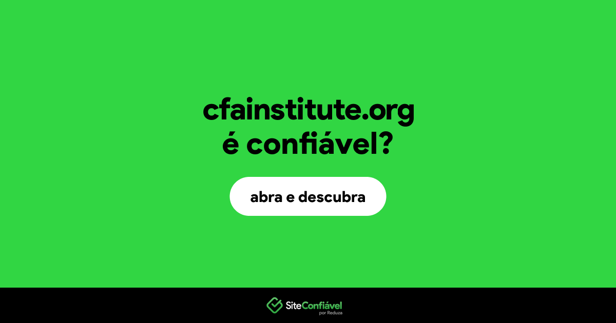 O site cfainstitute.org é confiável?