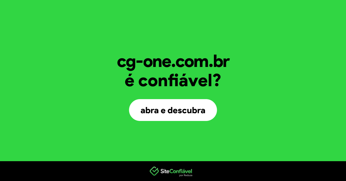 O site cg-one.com.br é confiável?