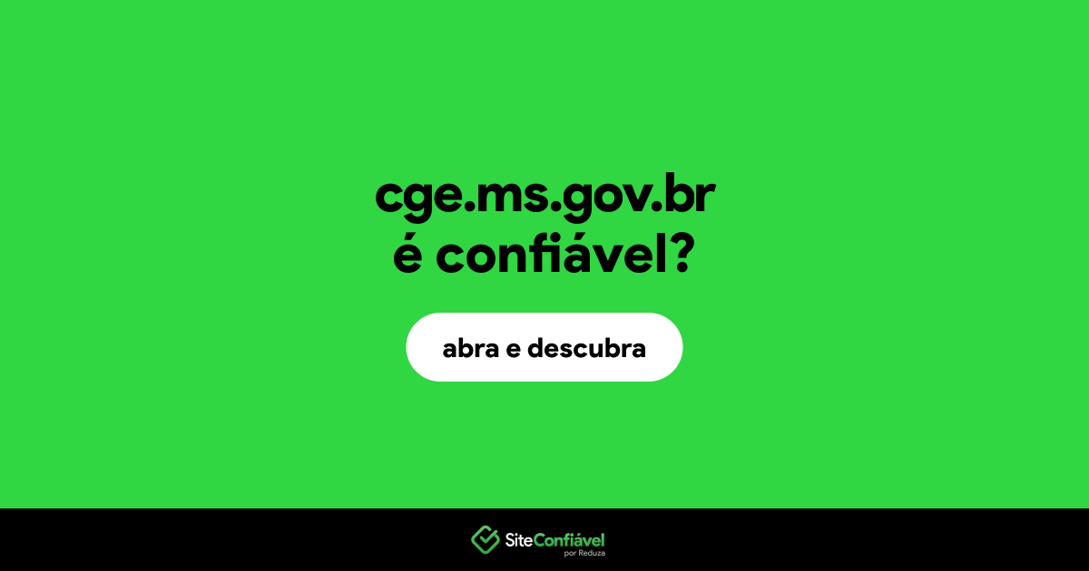 O site cge.ms.gov.br é confiável?