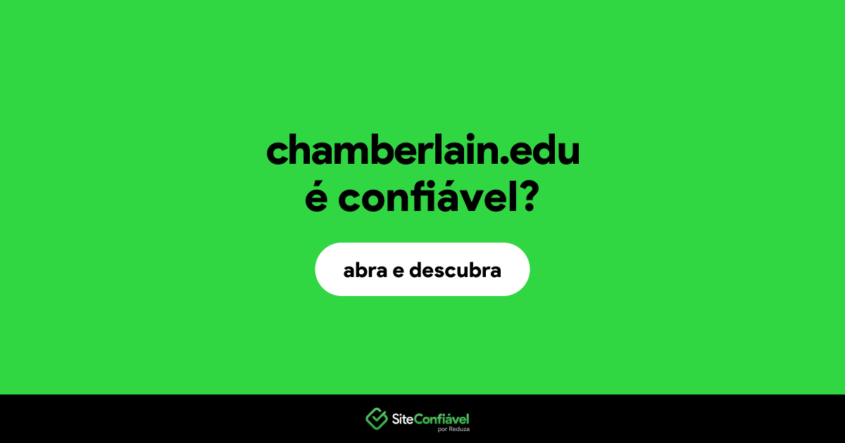 O site chamberlain.edu é confiável?