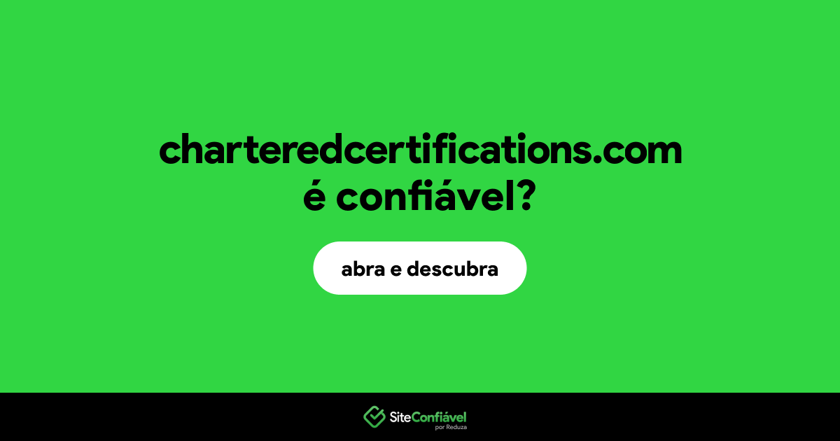 O site charteredcertifications.com é confiável?