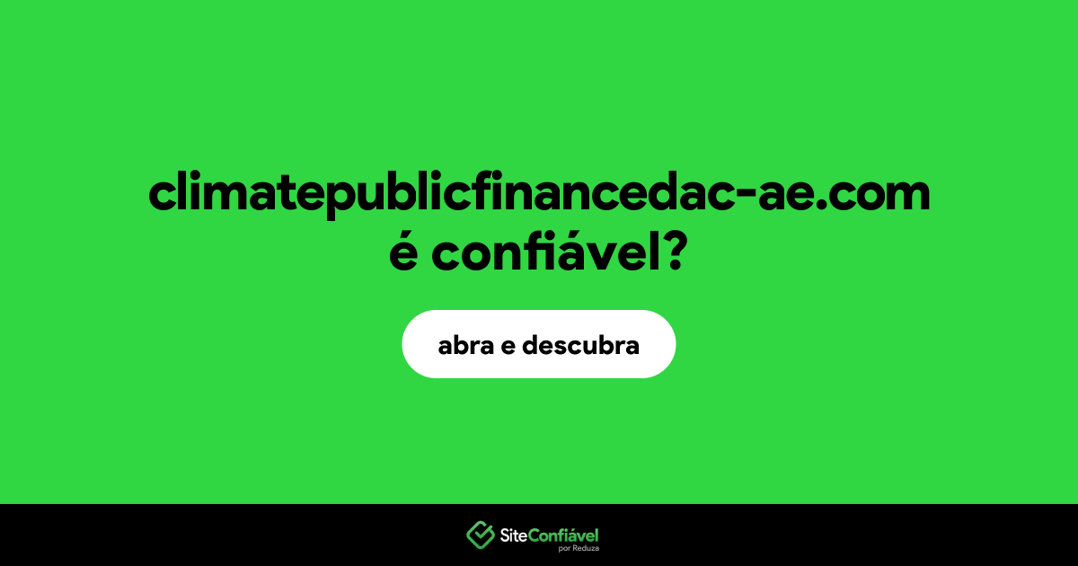 O site climatepublicfinancedac-ae.com é confiável?