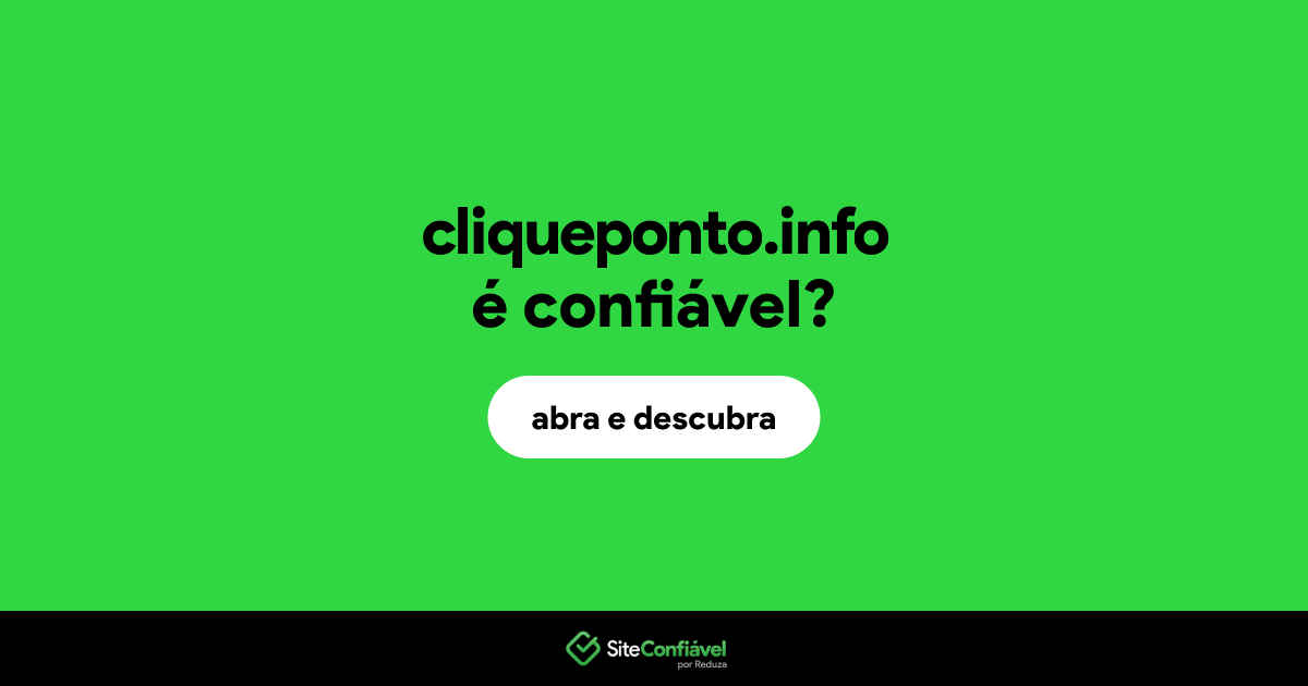O site cliqueponto.info é confiável?