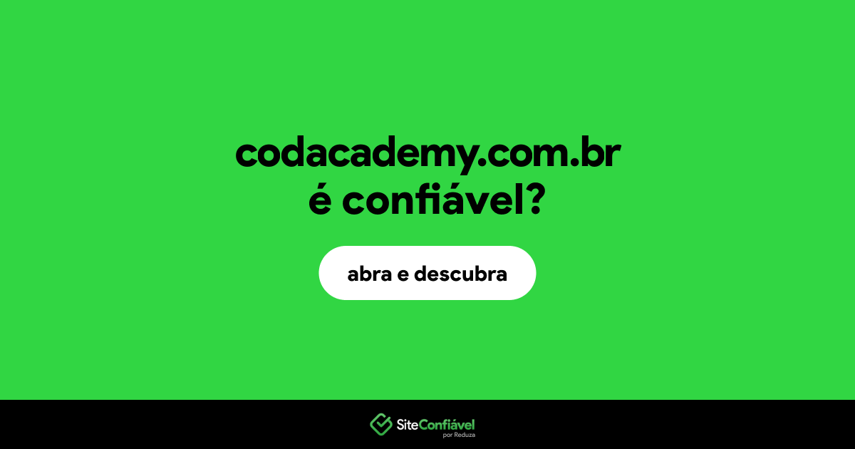 O site codacademy.com.br é confiável?