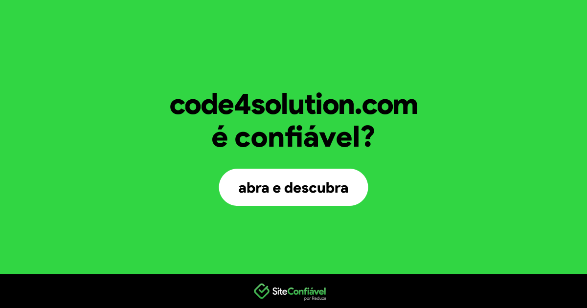O site code4solution.com é confiável?