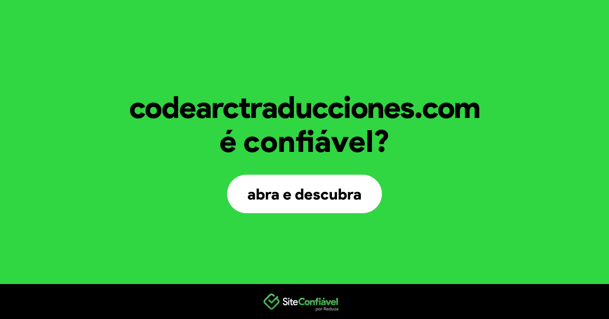 O site codearctraducciones.com é confiável?