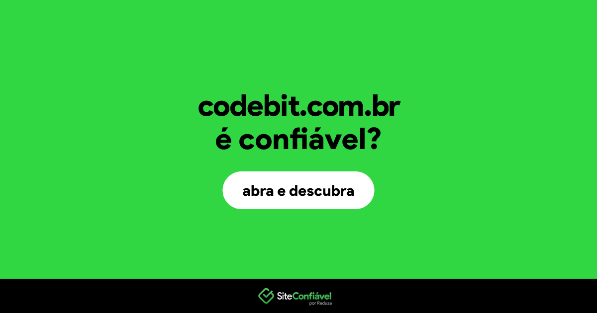 O site codebit.com.br é confiável?