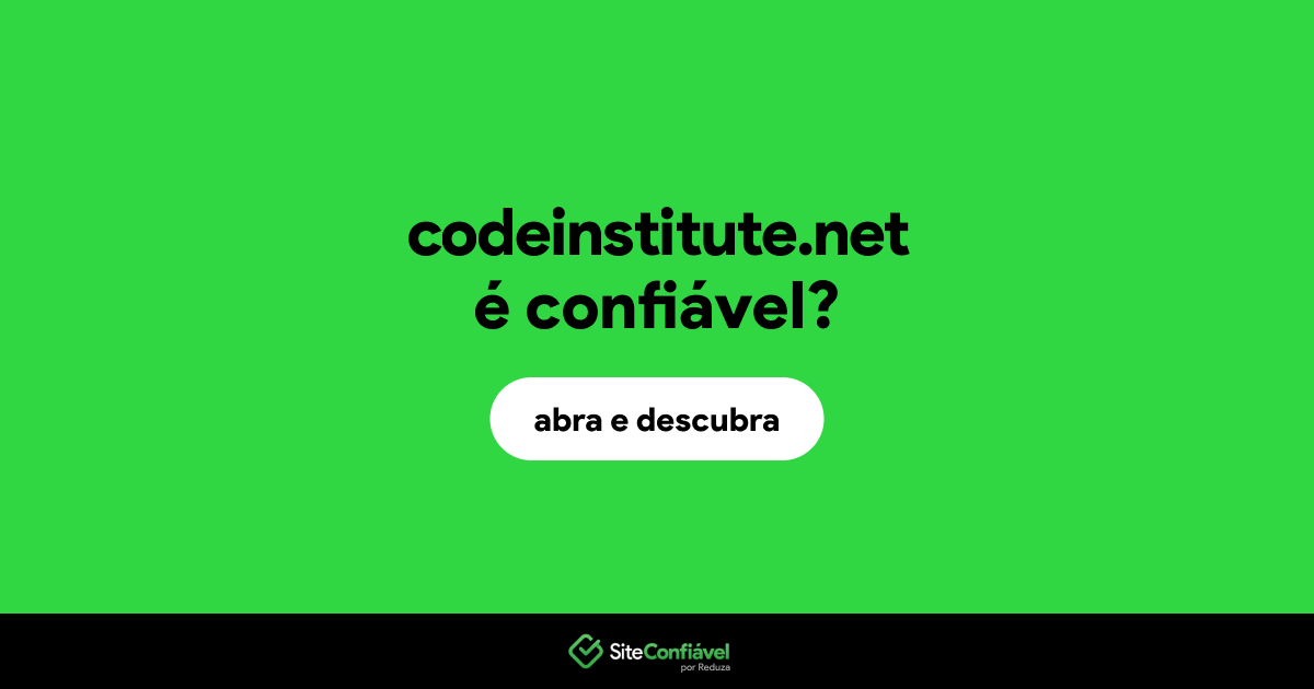 O site codeinstitute.net é confiável?
