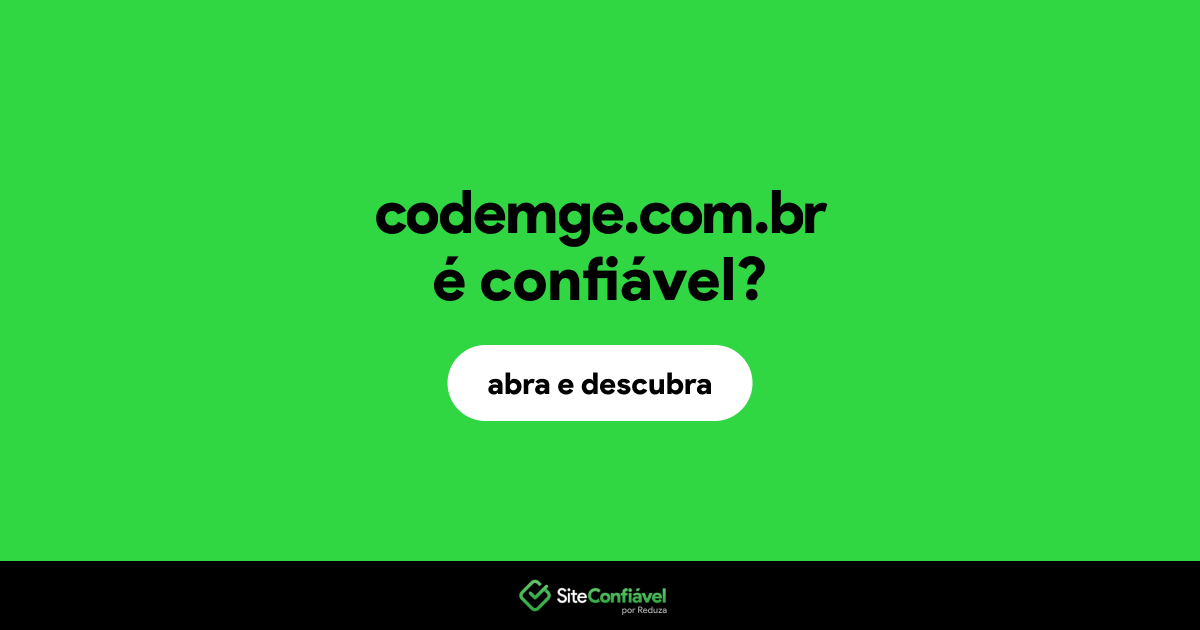 O site codemge.com.br é confiável?
