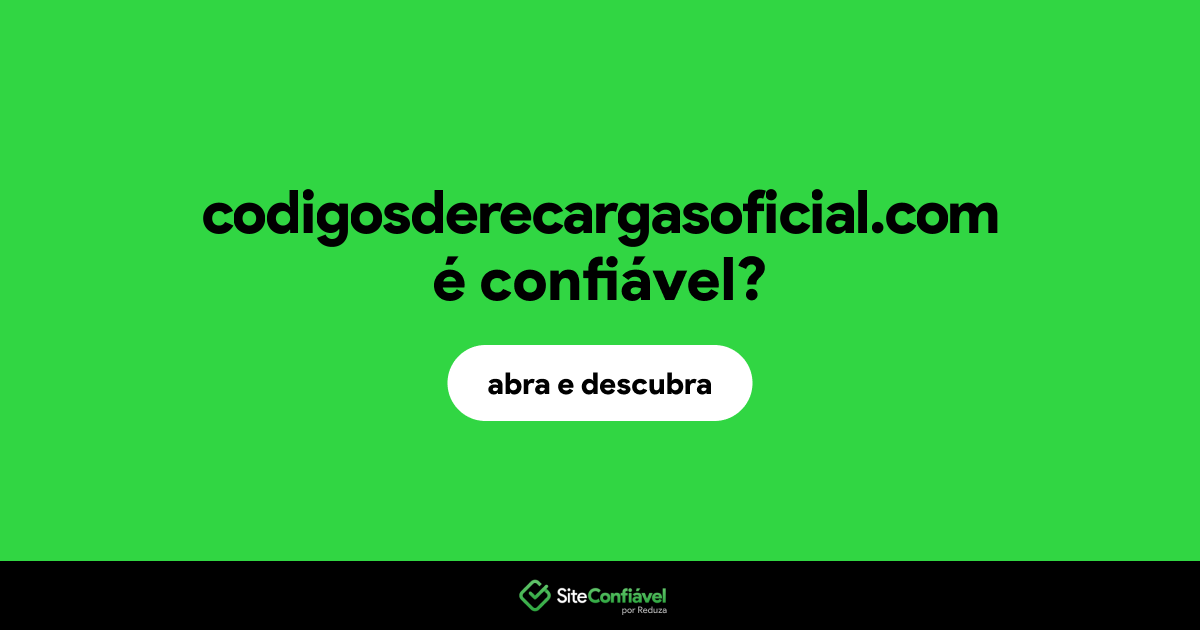 O site codigosderecargasoficial.com é confiável?