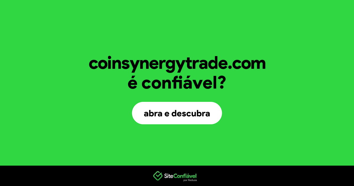 O site coinsynergytrade.com é confiável?
