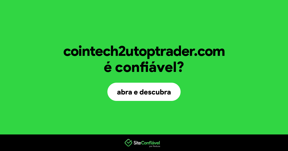 O site cointech2utoptrader.com é confiável?