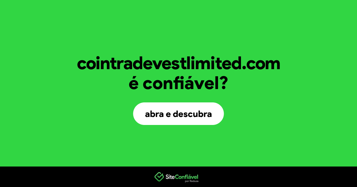 O site cointradevestlimited.com é confiável?