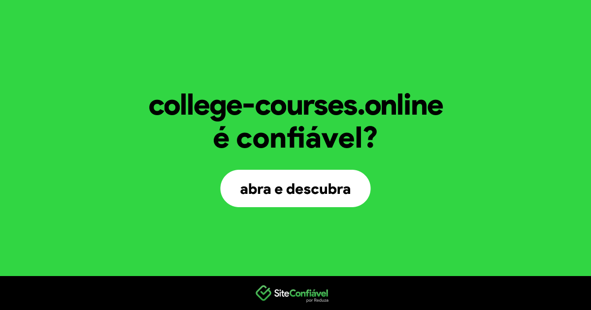 O site college-courses.online é confiável?