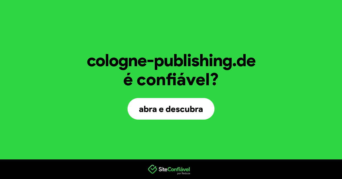 O site cologne-publishing.de é confiável?