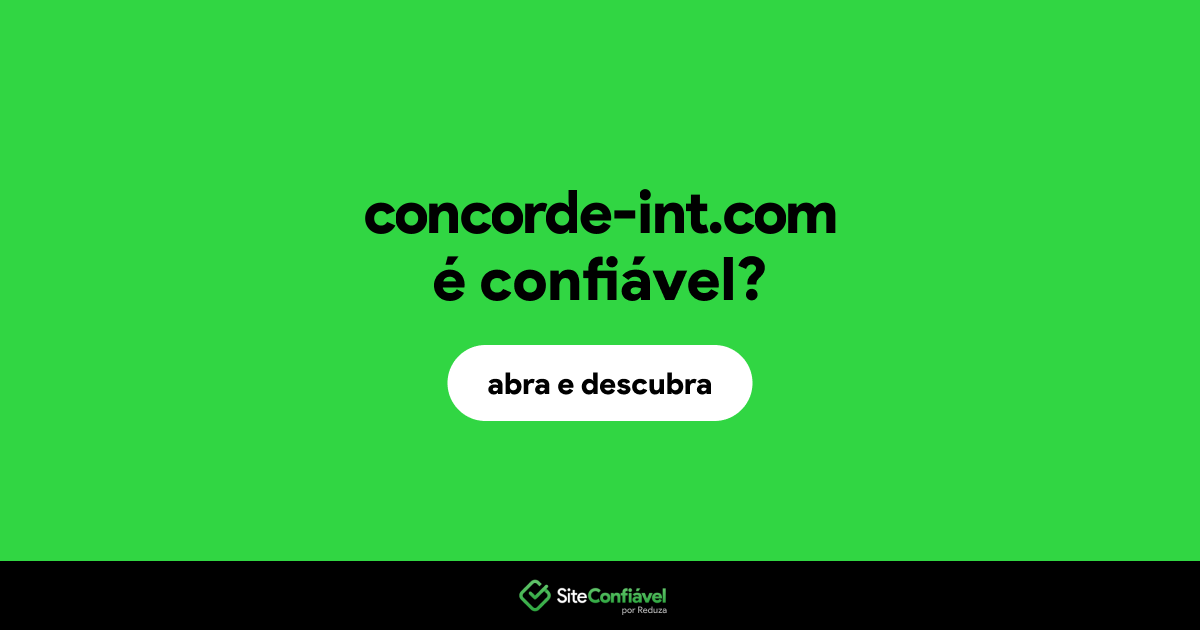 O site concorde-int.com é confiável?