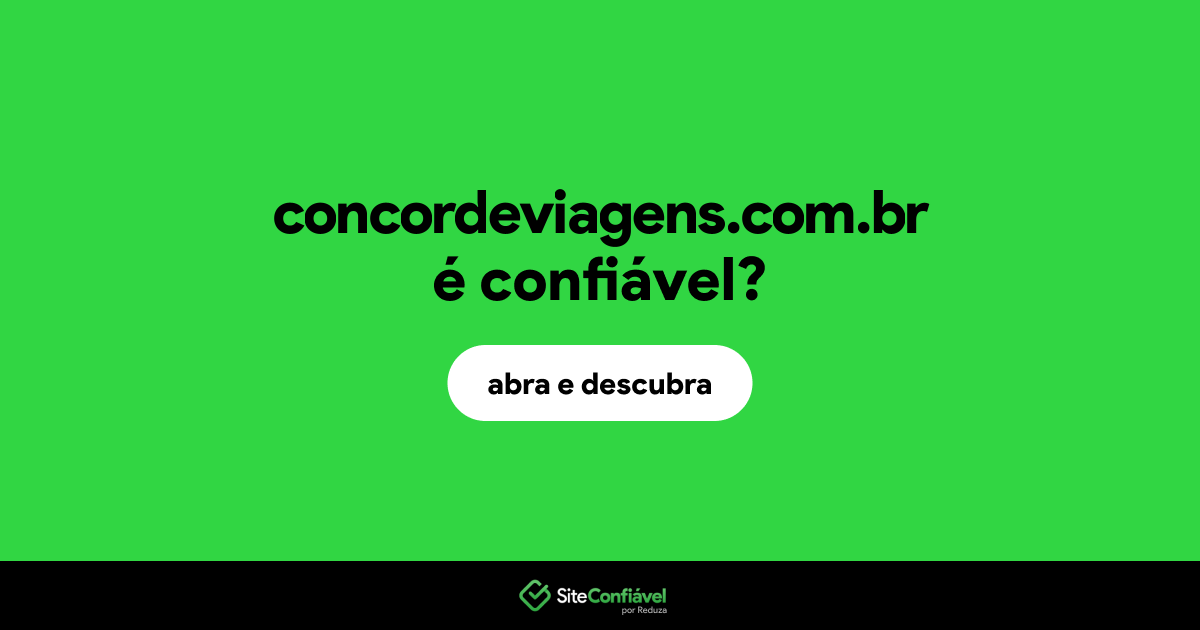 O site concordeviagens.com.br é confiável?