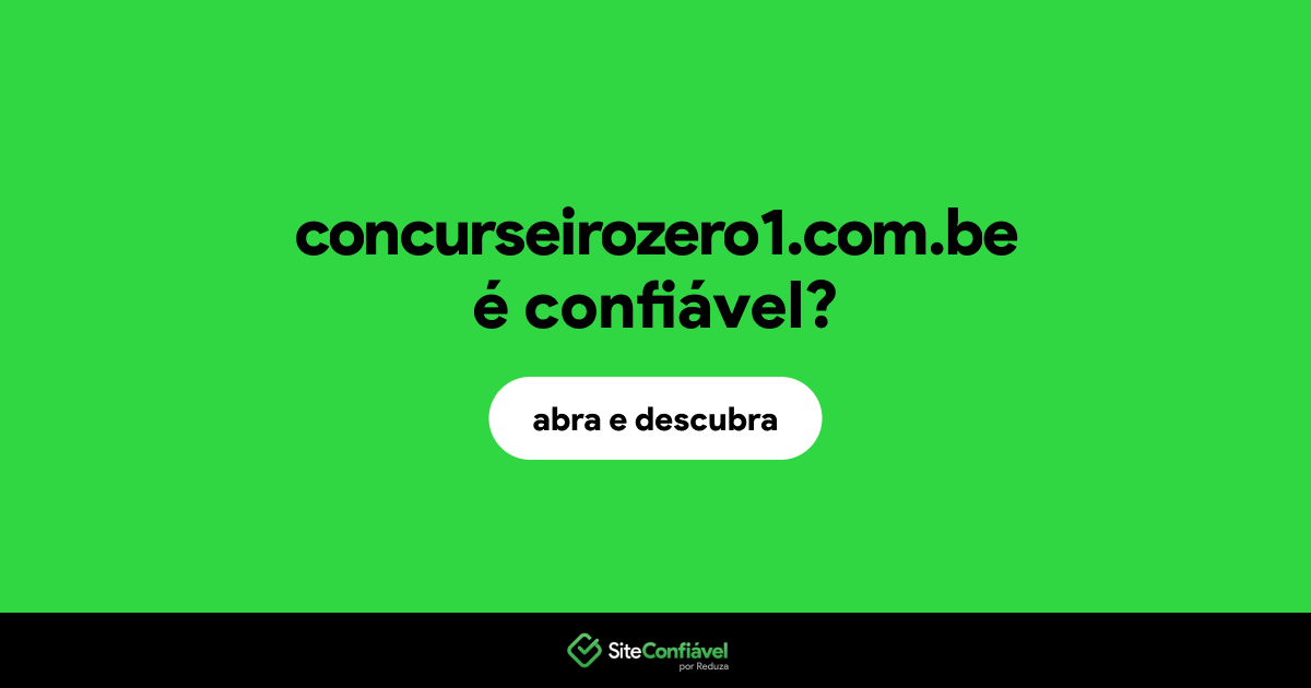 O site concurseirozero1.com.be é confiável?