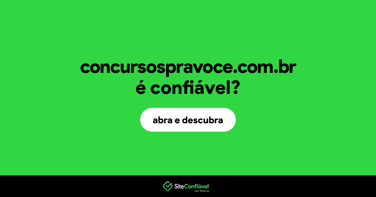 O site concursospravoce.com.br é confiável?