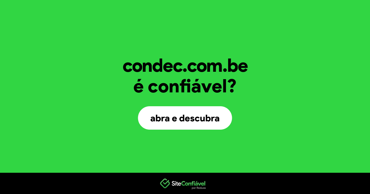 O site condec.com.be é confiável?