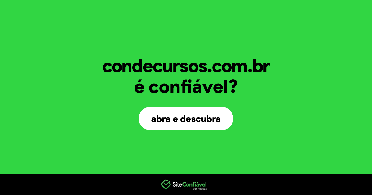 O site condecursos.com.br é confiável?