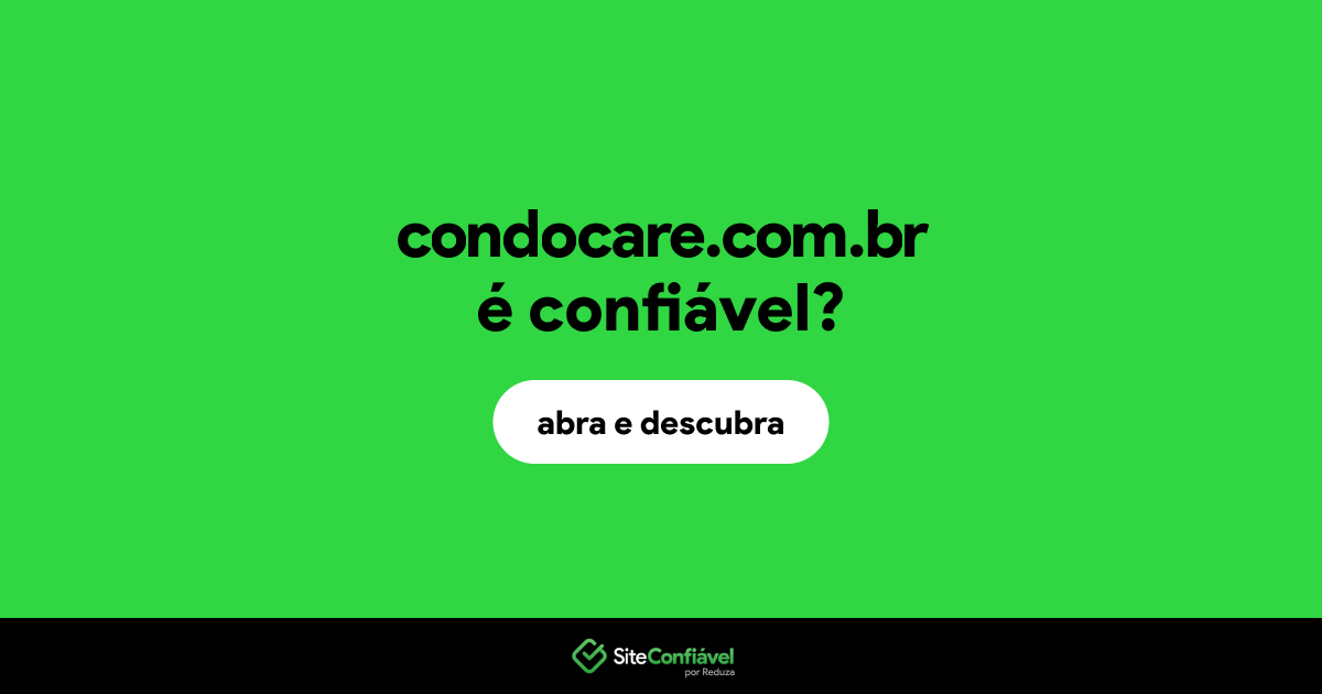 O site condocare.com.br é confiável?