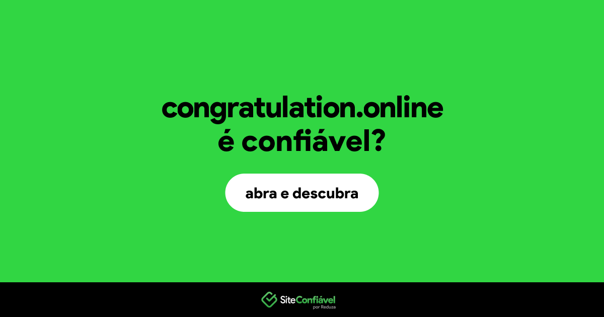 O site congratulation.online é confiável?