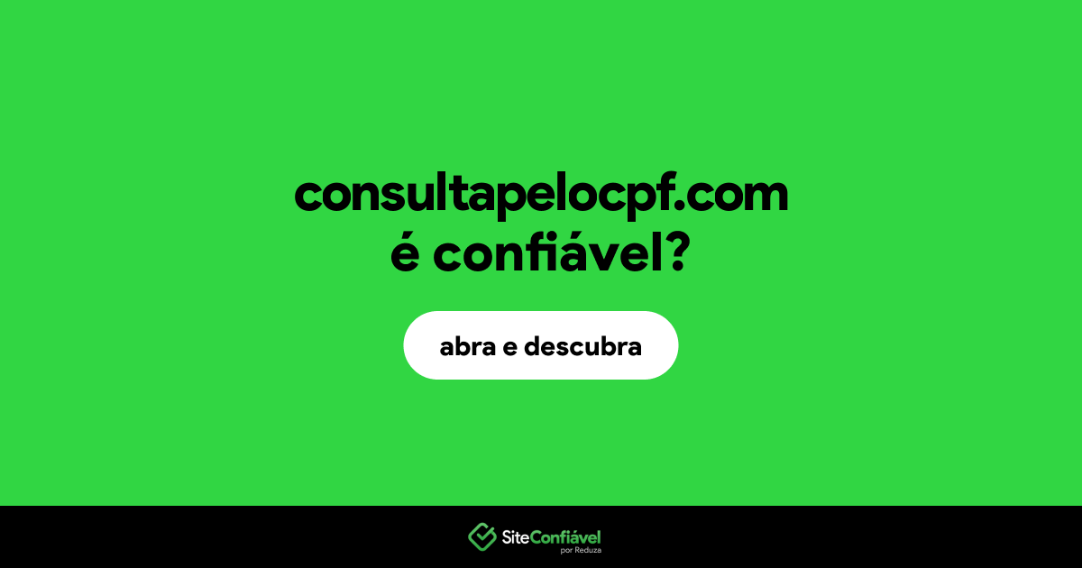 O site consultapelocpf.com é confiável?