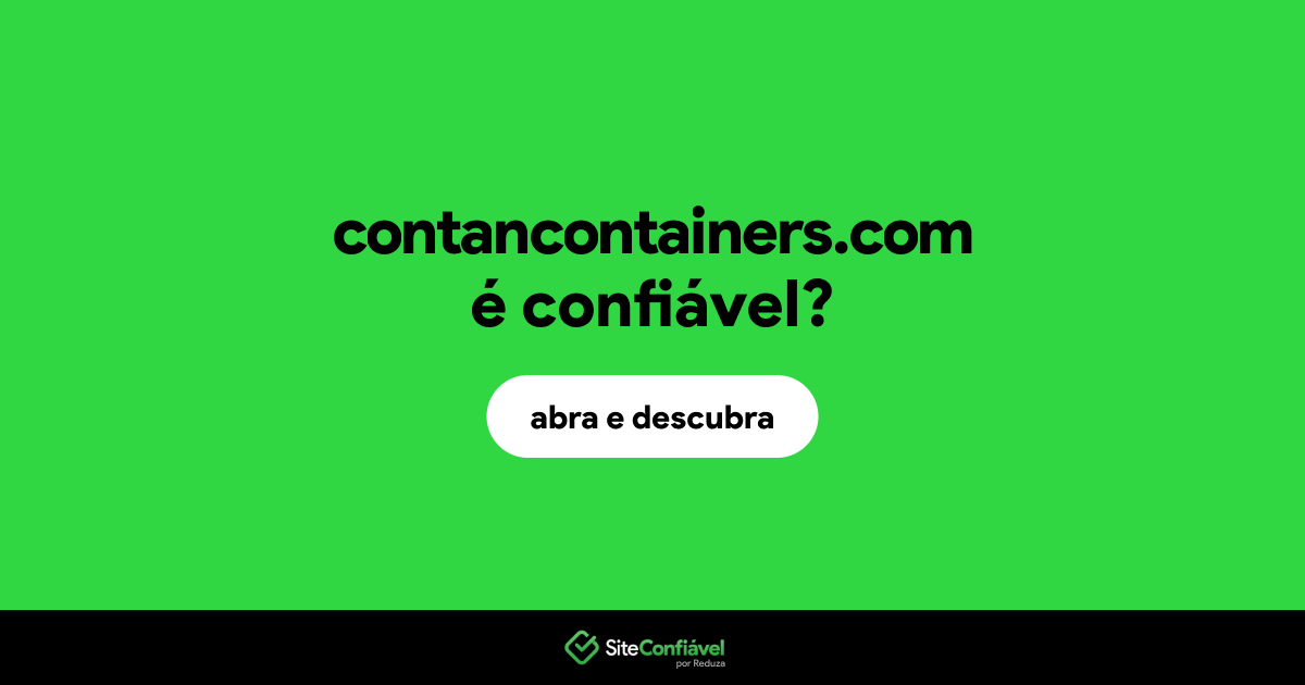 O site contancontainers.com é confiável?