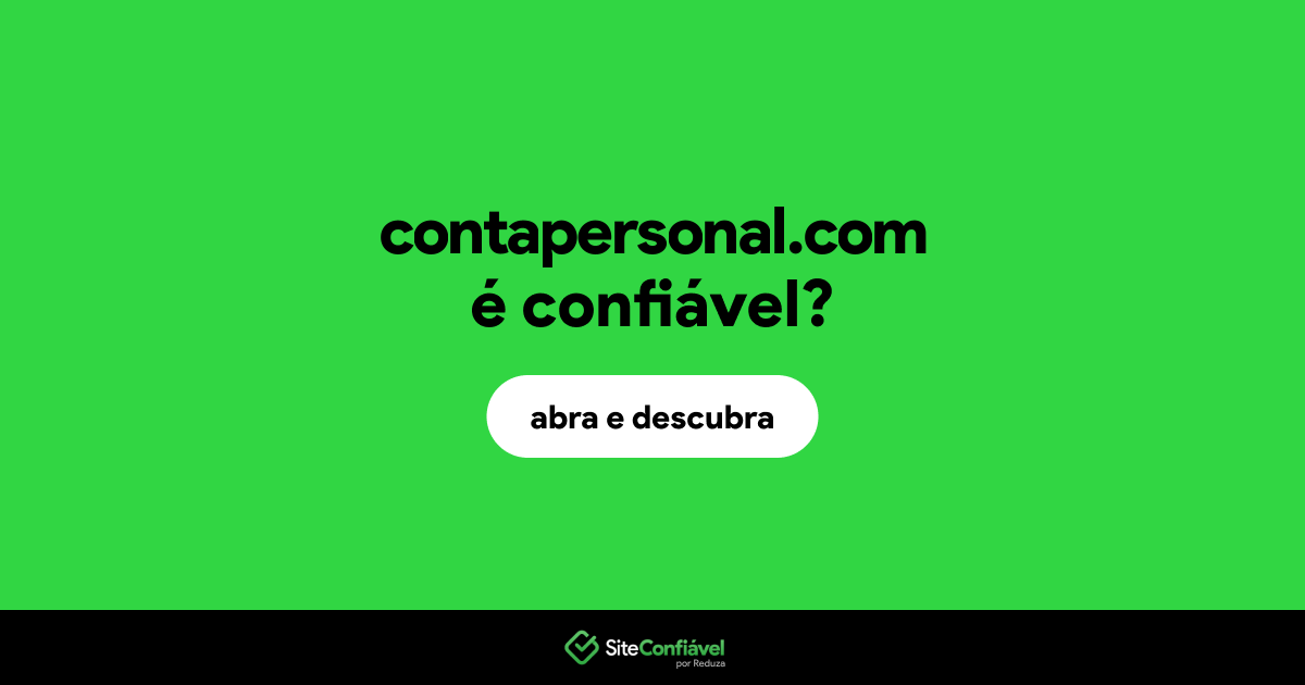 O site contapersonal.com é confiável?