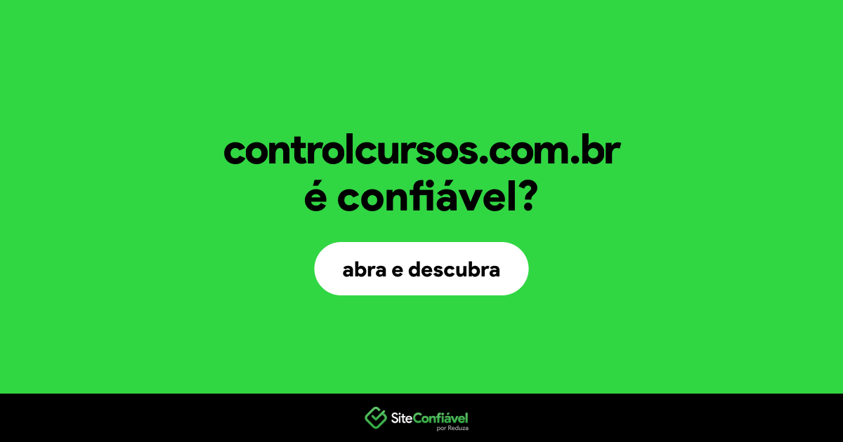 O site controlcursos.com.br é confiável?