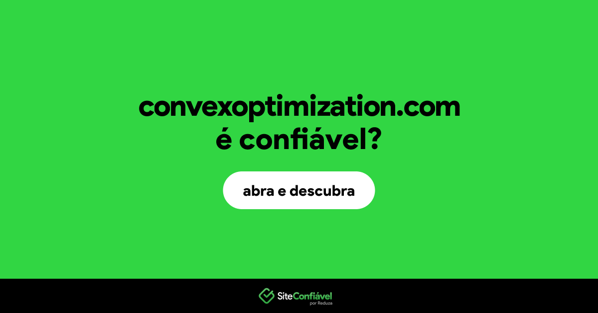 O site convexoptimization.com é confiável?