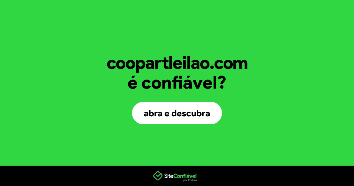 O site coopartleilao.com é confiável?