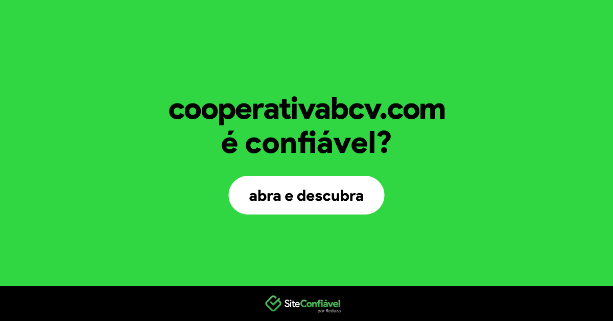O site cooperativabcv.com é confiável?